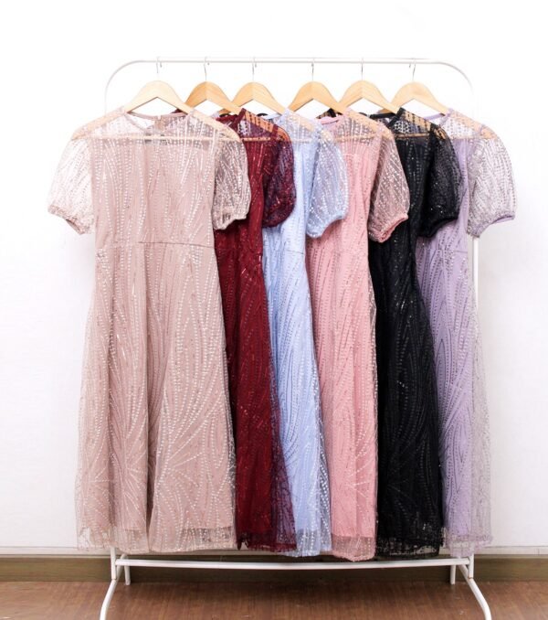 6pcs 6M1262C Dress Midi - Gambar 2
