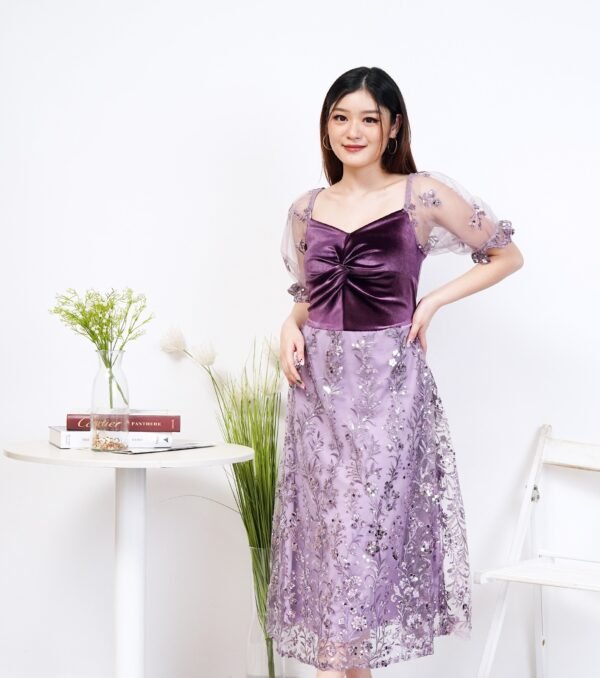 6pcs 6M1264D Dress Midi - Gambar 4