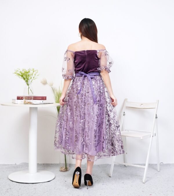 6pcs 6M1264D Dress Midi - Gambar 3