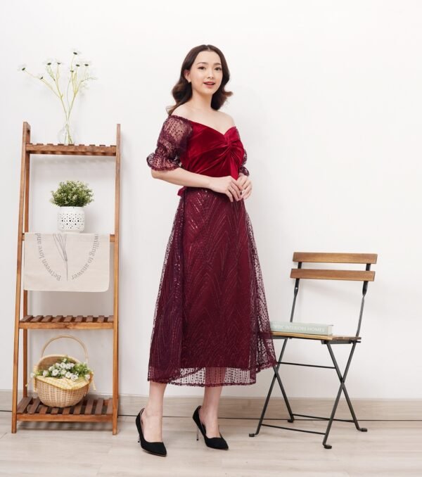 2pcs M1264C Dress Midi - Gambar 3