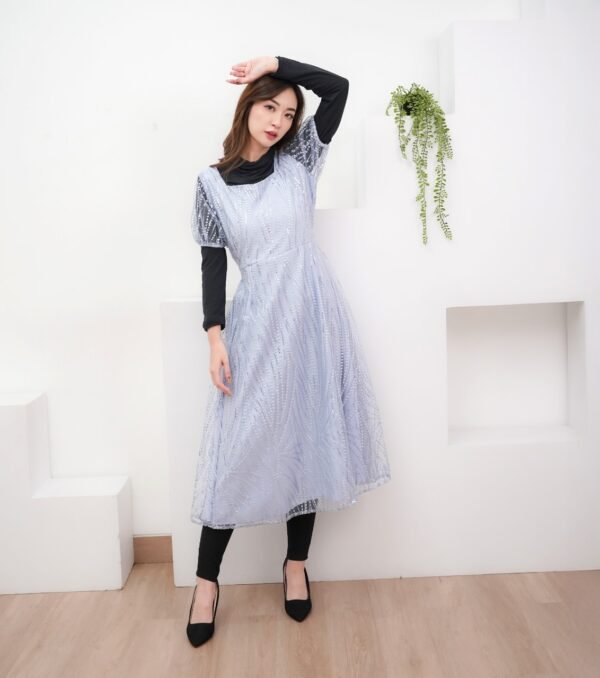 6pcs 6M1195Z Dress Midi - Gambar 6