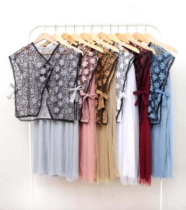 6pcs 6M1288 Setelan Rok & Outter - Gambar 4