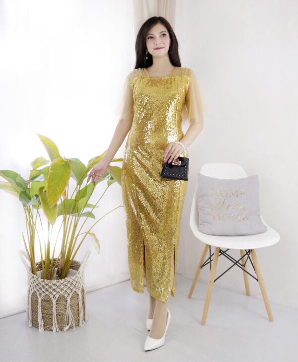 6pcs 6M1181 Dress Midi Tulle Span - Gambar 6