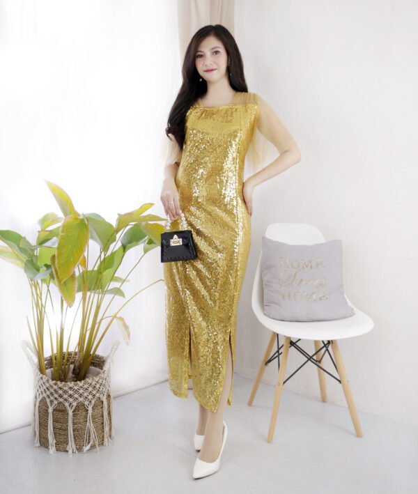 6pcs 6M1181 Dress Midi Tulle Span - Gambar 7
