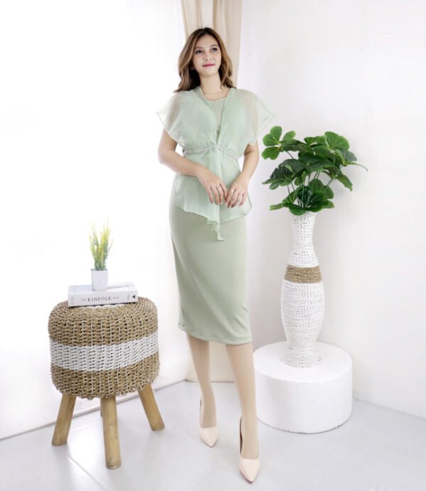 6pcs 6M1159C Dress Midi - Gambar 3