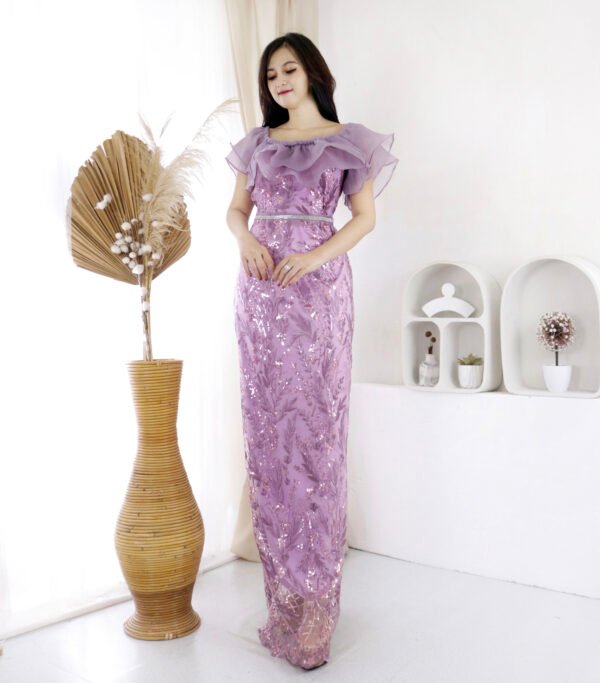 6pcs 6M1220D Long Dress Sabrina - Gambar 7