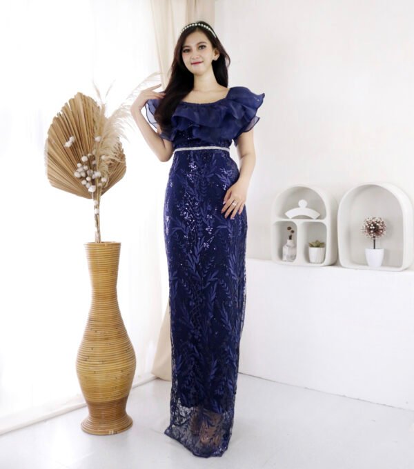 6pcs 6M1220D Long Dress Sabrina - Gambar 6