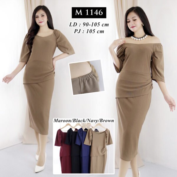 4pcs M1146 Dress Midi Sabrina