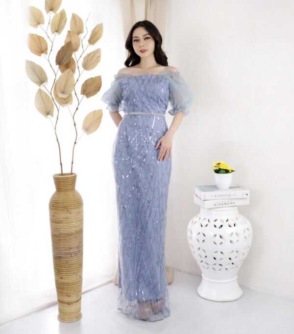 8pcs 8M1230 Long Dress - Gambar 4