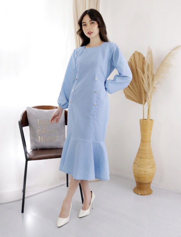 5pcs 5M1133 Dress Midi Emboss - Gambar 2