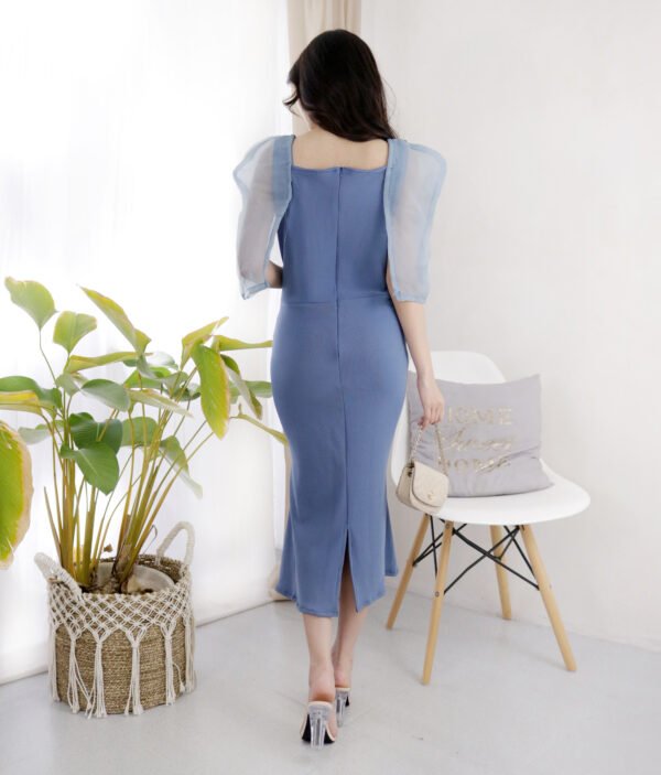 6pcs 6M1185 Dress Midi Organza - Gambar 2