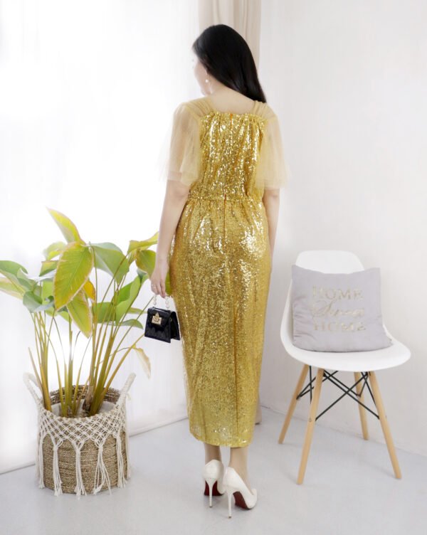 6pcs 6M1181 Dress Midi Tulle Span - Gambar 5