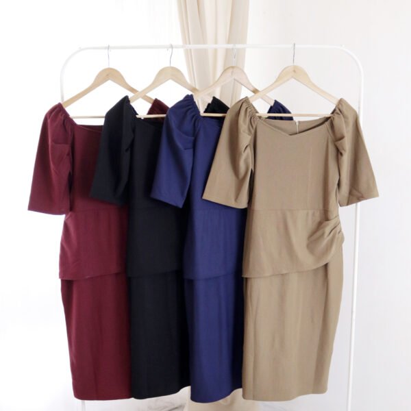 4pcs M1146 Dress Midi Sabrina - Gambar 4