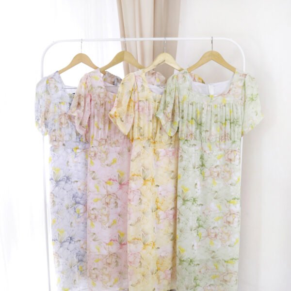 4pcs M1213 Dress Midi Bunga - Gambar 5