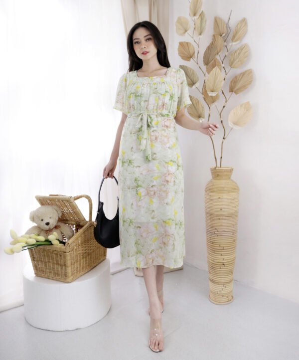 4pcs M1213 Dress Midi Bunga - Gambar 3