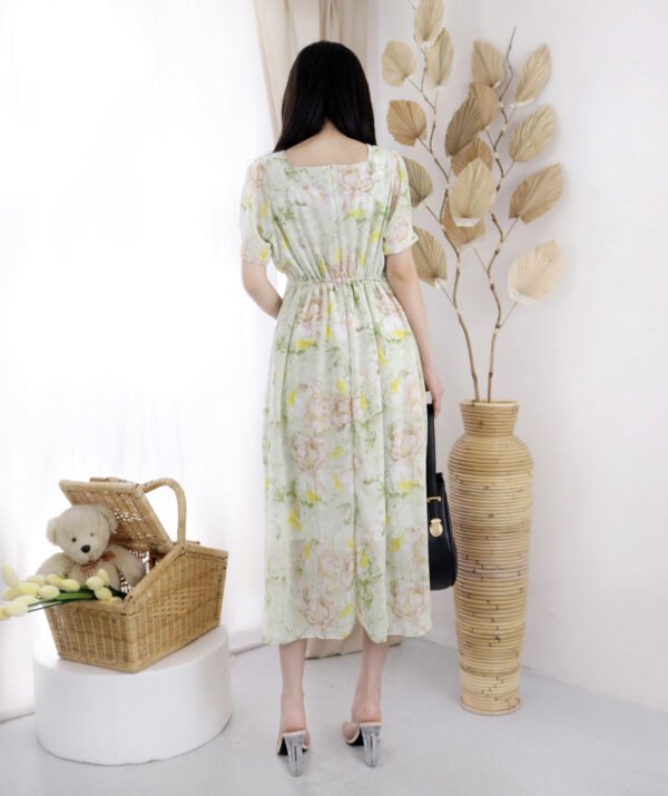 4pcs M1213 Dress Midi Bunga - Gambar 2