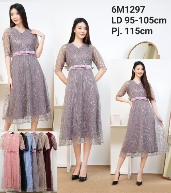 6pcs 6M1297 Dress Midi