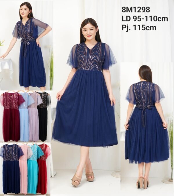 8pcs 8M1298 Dress Midi
