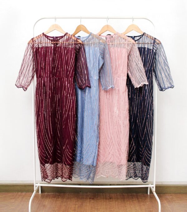 8pcs 8M1293 Dress Midi - Gambar 5