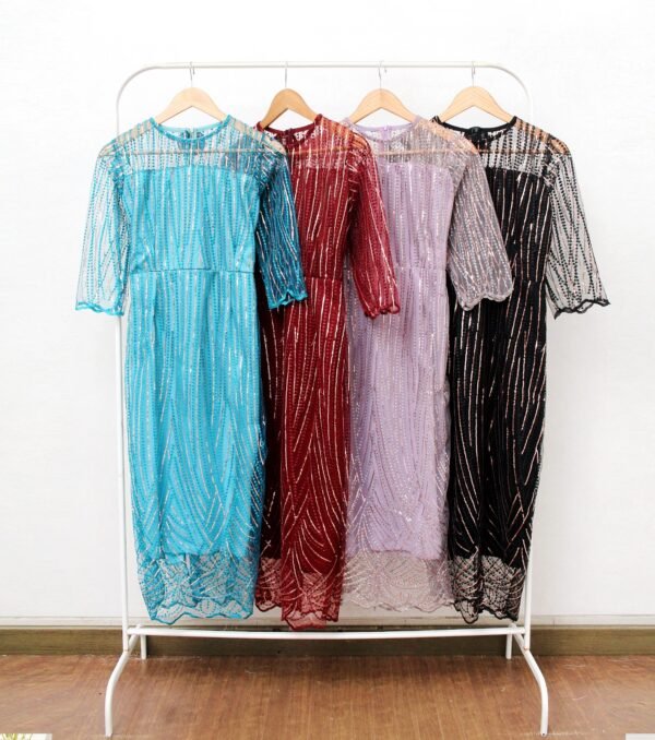 8pcs 8M1293 Dress Midi - Gambar 6