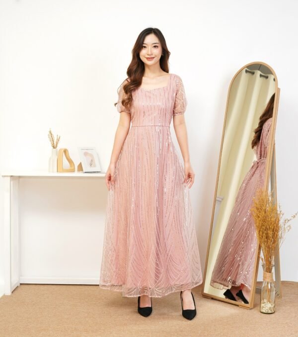 8pcs 8M1292 Long Dress Mekar - Gambar 3
