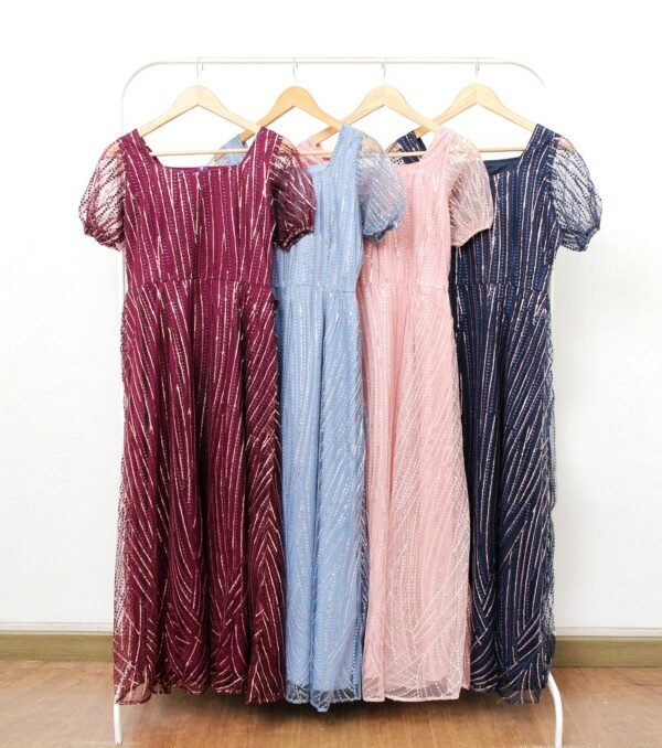 8pcs 8M1292 Long Dress Mekar - Gambar 5
