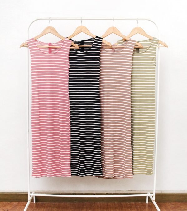 4pcs M1296 Dress Midi Salur - Gambar 5