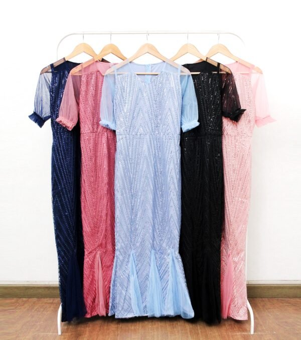 6pcs 6M1265A Long Dress Duyung - Gambar 2