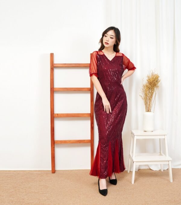 6pcs 6M1265A Long Dress Duyung - Gambar 3
