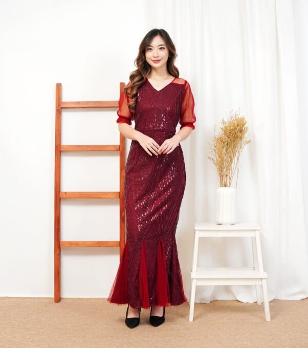 6pcs 6M1265A Long Dress Duyung - Gambar 4