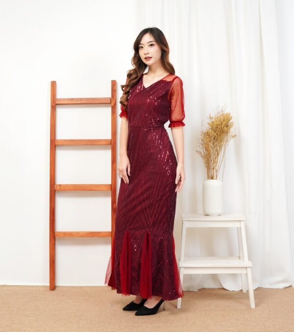 6pcs 6M1265A Long Dress Duyung - Gambar 5