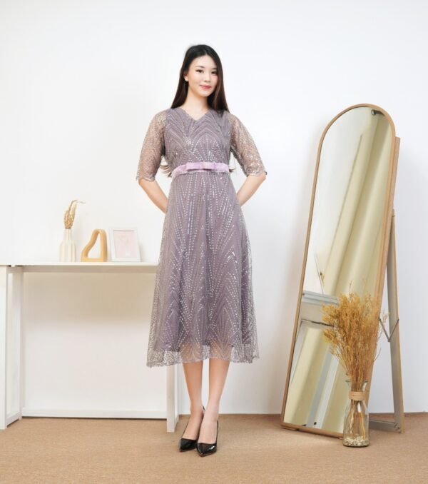 6pcs 6M1297 Dress Midi - Gambar 2