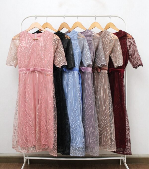6pcs 6M1297 Dress Midi - Gambar 5