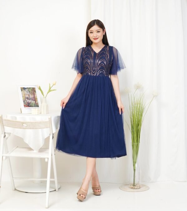 8pcs 8M1298 Dress Midi - Gambar 2