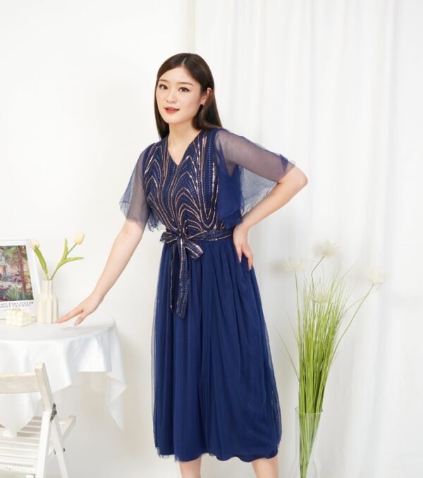 8pcs 8M1298 Dress Midi - Gambar 5