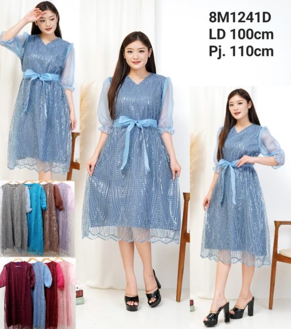 8pcs 8M1241D Dress Midi
