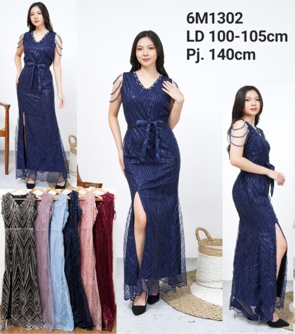 6pcs 6M1302 Long Dress Mutiara