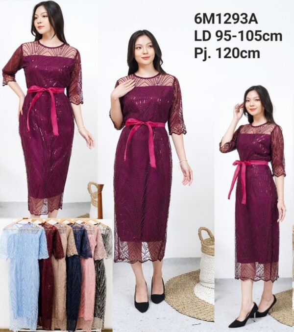 6pcs 6M1293A Dress Midi