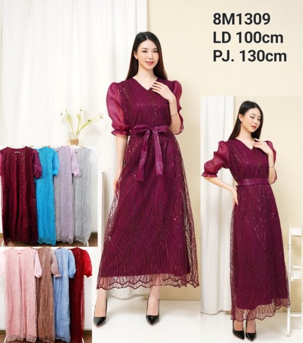 8pcs 8M1309 Long Dress