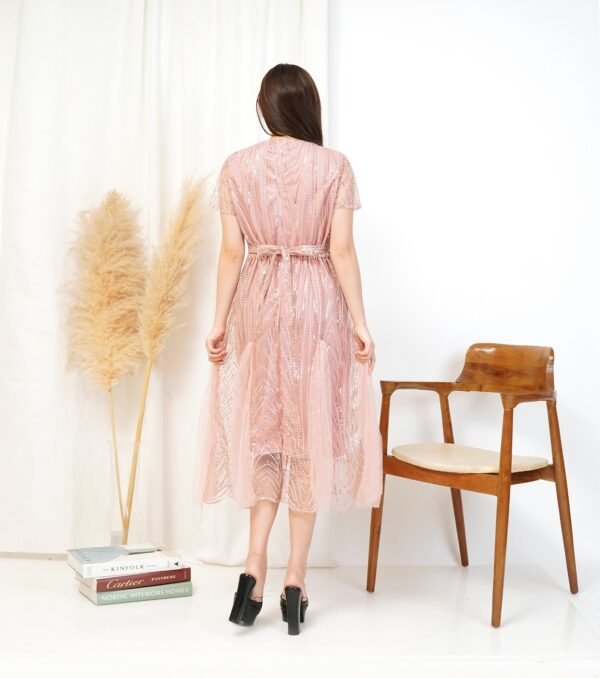 8pcs 8M1299 Dress Midi A-line - Gambar 4