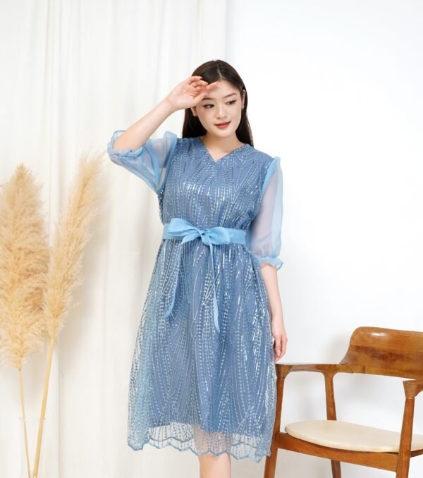 8pcs 8M1241D Dress Midi - Gambar 3