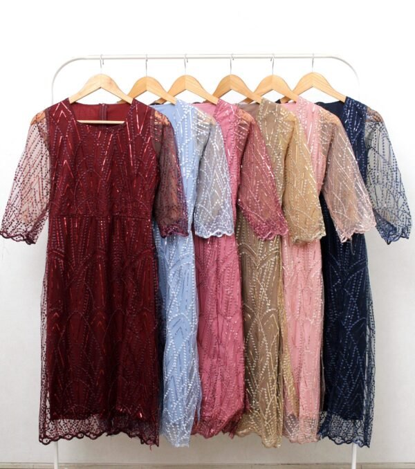 6pcs 6M1294A Dress Midi - Gambar 5