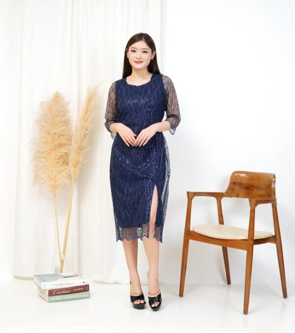 6pcs 6M1294A Dress Midi - Gambar 2