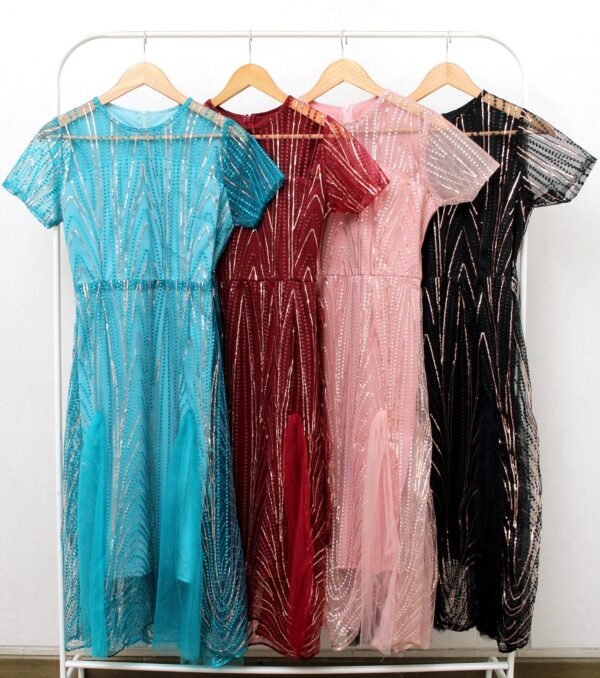 8pcs 8M1299 Dress Midi A-line - Gambar 6