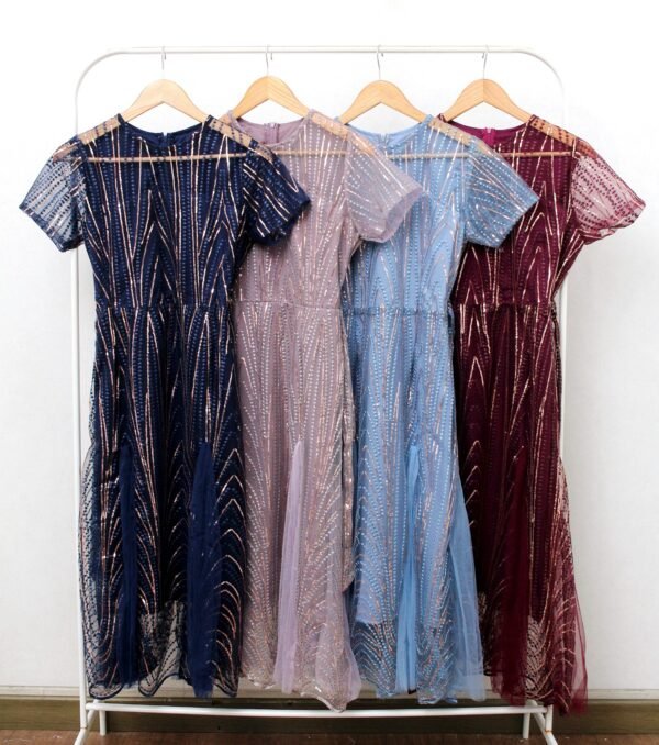 8pcs 8M1299 Dress Midi A-line - Gambar 5