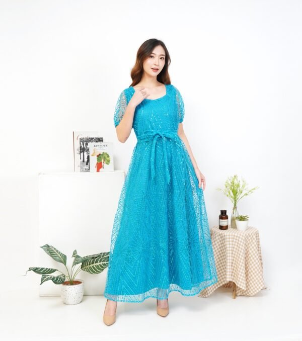 8pcs 8M1292C Long Dress Mekar - Gambar 3
