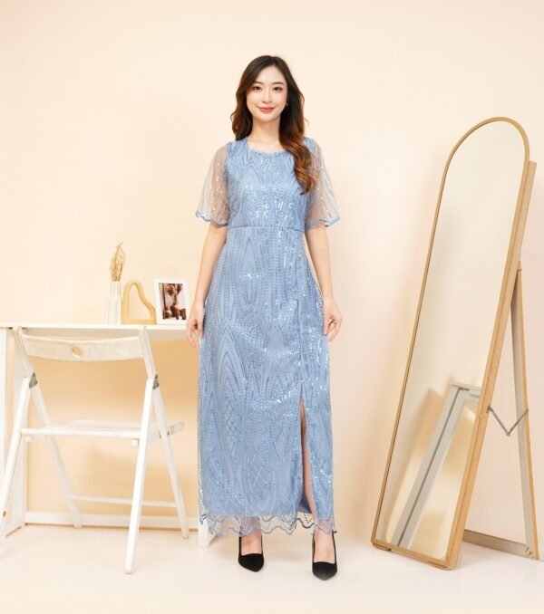 6pcs 6M1307A Long Dress A-line - Gambar 2