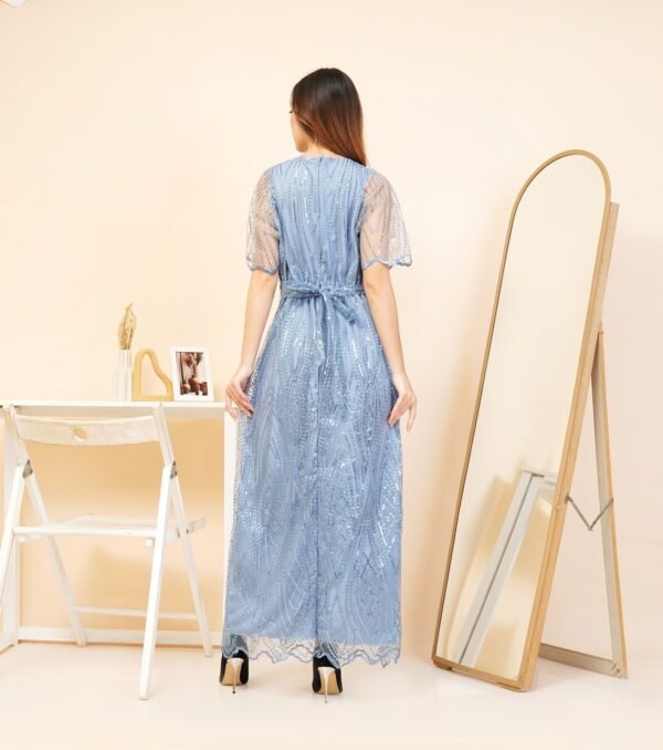 6pcs 6M1307A Long Dress A-line - Gambar 3