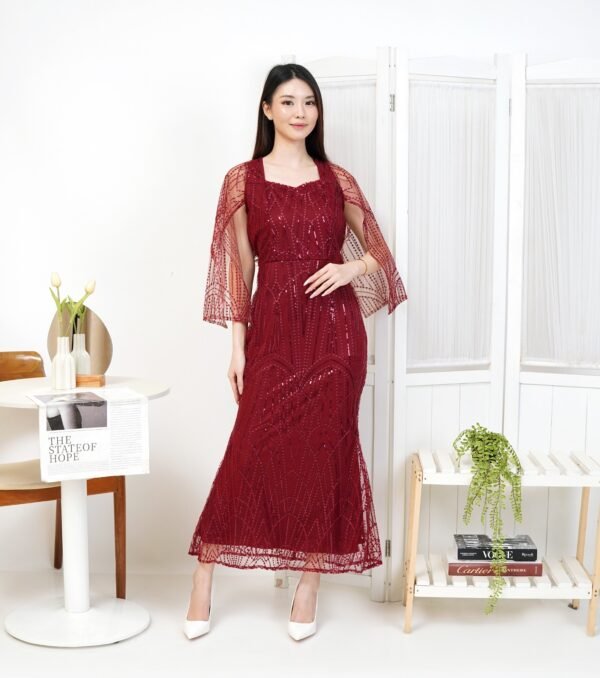 8pcs 8M1305 Long Dress Duyung - Gambar 2