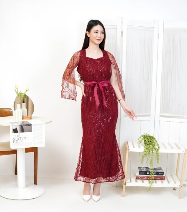 8pcs 8M1305 Long Dress Duyung - Gambar 3
